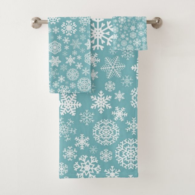 Snowflake pattern	 bath towel set (Insitu)