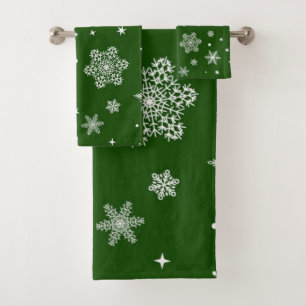Snowflake pattern bath towel set