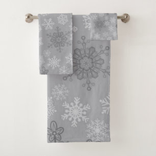Snowflake pattern bath towel set