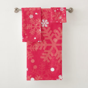 Snowflake pattern bath towel set