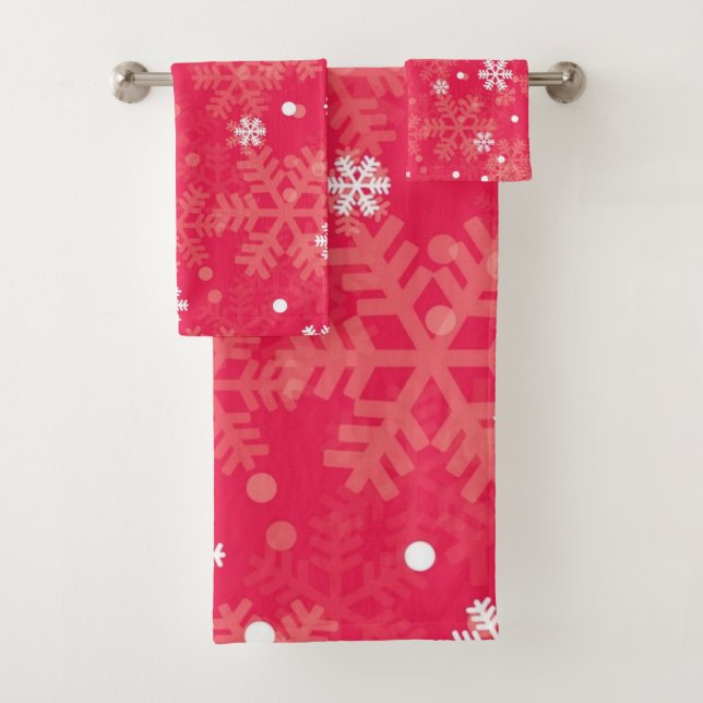 Snowflake pattern	 bath towel set (Insitu)