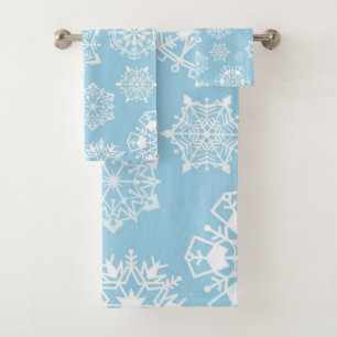 Snowflake pattern bath towel set