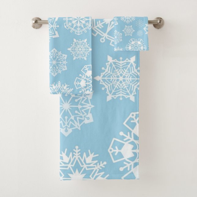 Snowflake pattern	 bath towel set (Insitu)