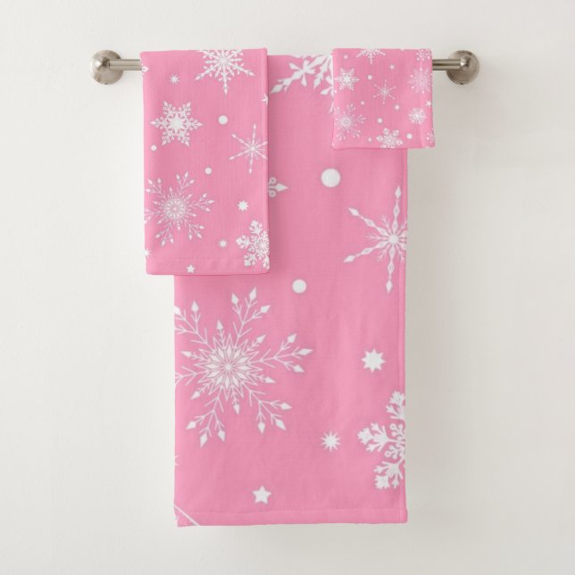 Snowflake pattern	 bath towel set (Insitu)