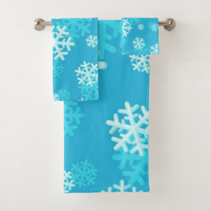 Snowflake pattern bath towel set