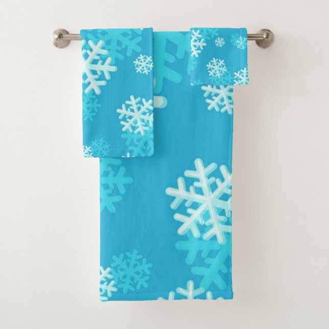Snowflake pattern	 bath towel set (Insitu)