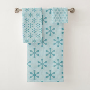 Snowflake pattern bath towel set