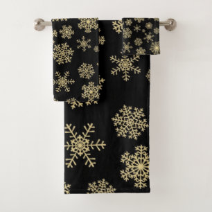 Snowflake pattern bath towel set