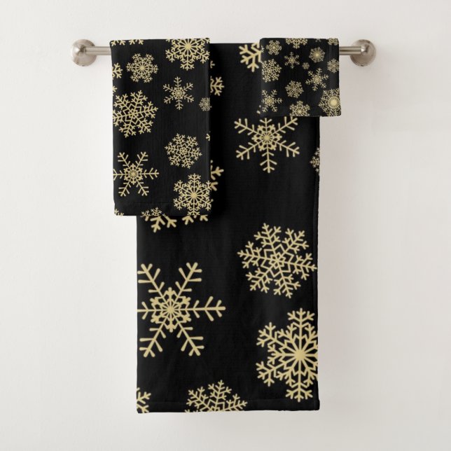 Snowflake pattern	 bath towel set (Insitu)