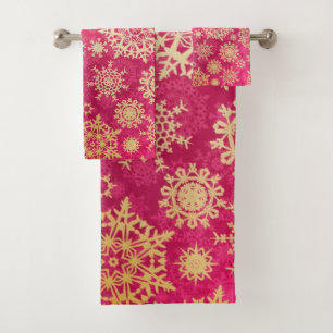 Snowflake pattern bath towel set