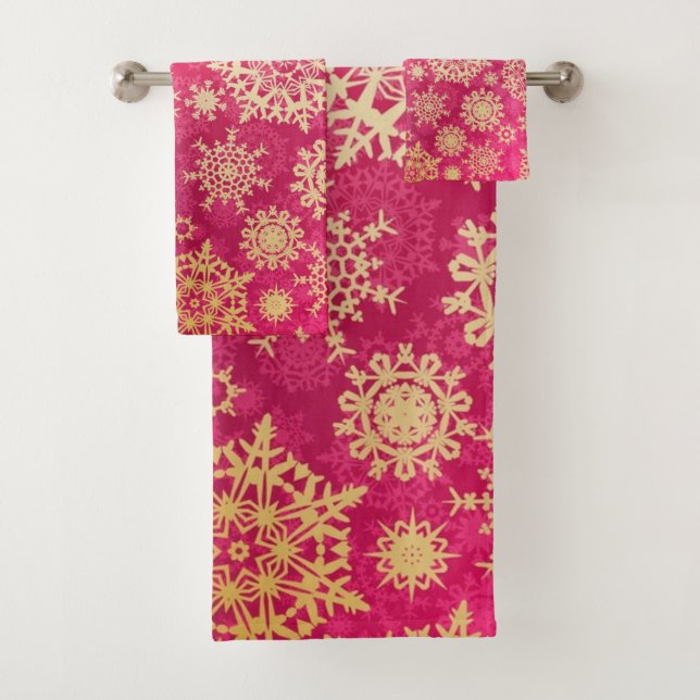 Snowflake pattern	 bath towel set (Insitu)