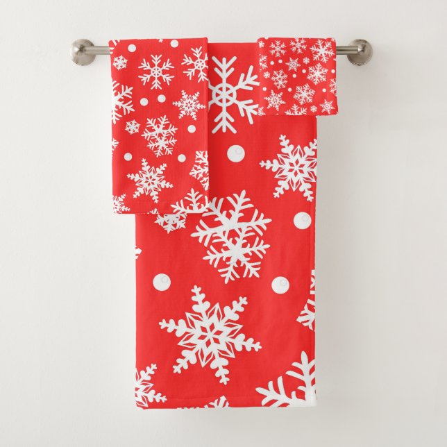 Snowflake Pattern Bath Towel Set (Insitu)
