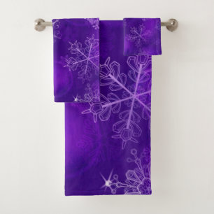 Snowflake pattern bath towel set