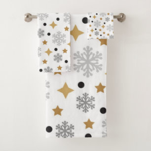 Snowflake pattern	 bath towel set