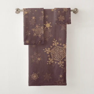 Snowflake pattern bath towel set