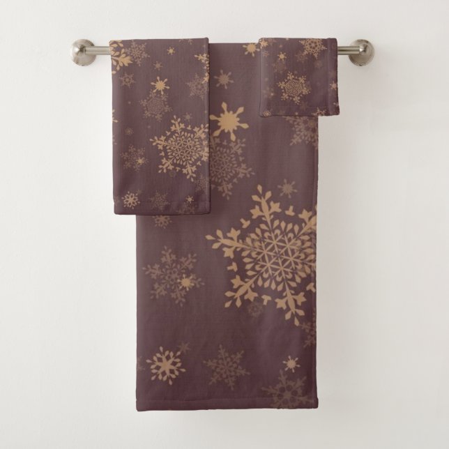 Snowflake pattern	 bath towel set (Insitu)