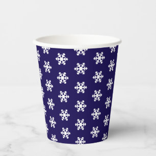 Snowflake Pattern Blue& White Winter Paper Cups
