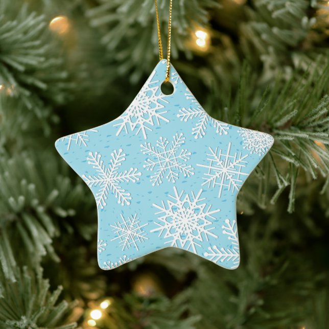 Snowflake pattern ceramic ornament (Tree)