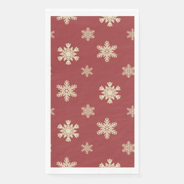 Snowflake pattern Christmas Paper Guest Towels Napkin (Front)