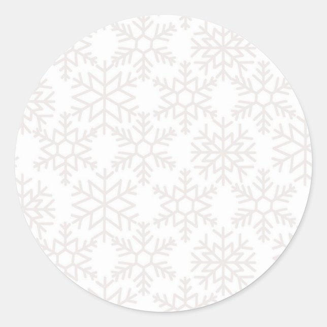 Snowflake pattern classic round sticker (Front)