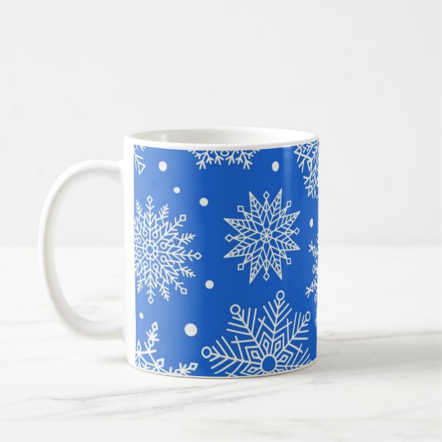 Snowflake pattern coffee mug (Left)