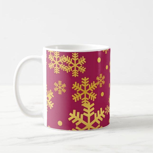 Snowflake pattern coffee mug (Left)