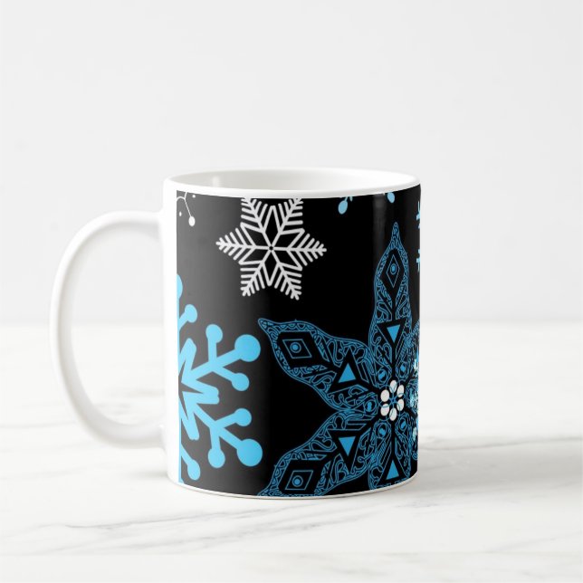 Snowflake pattern coffee mug (Left)