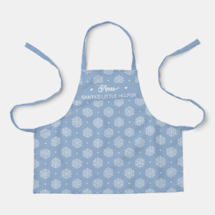 Snowflake Pattern Cute Light Blue Child Christmas Apron