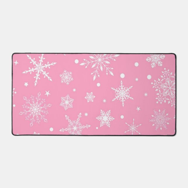 Snowflake pattern desk mat (Front)
