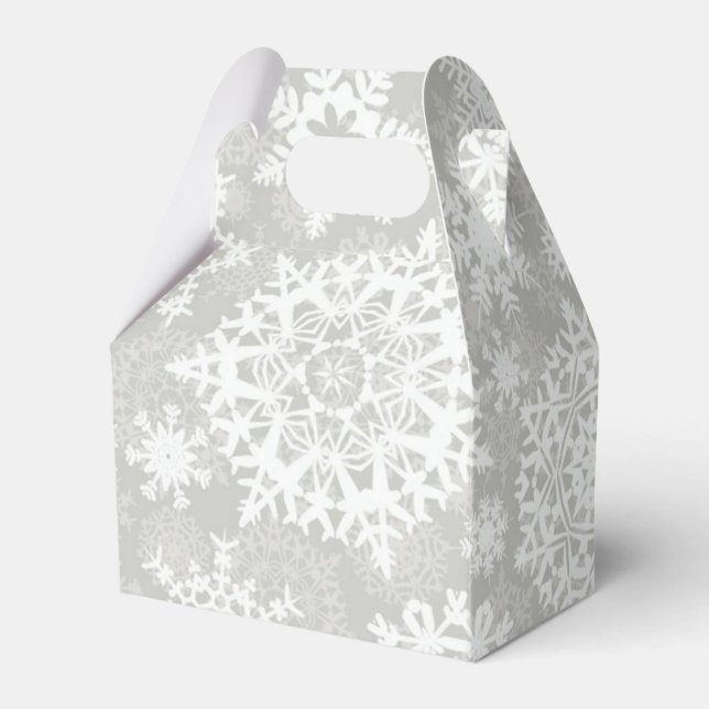Snowflake pattern favour box (Front Side)