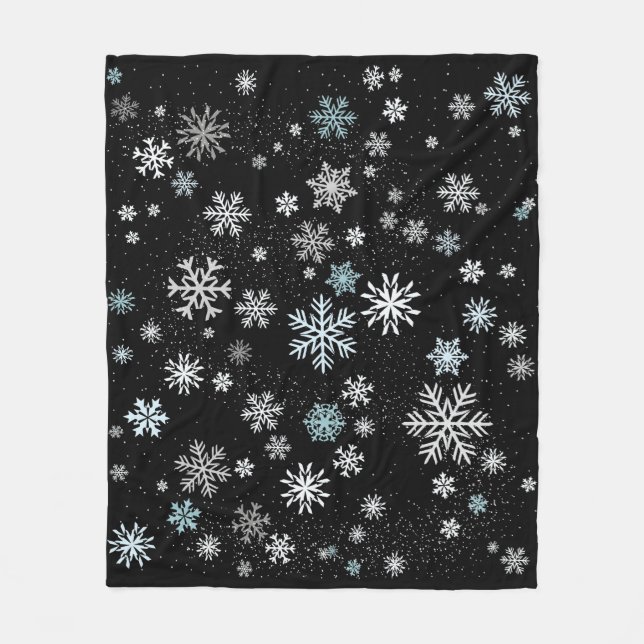 Snowflake Pattern Fleece Blanket (Front)