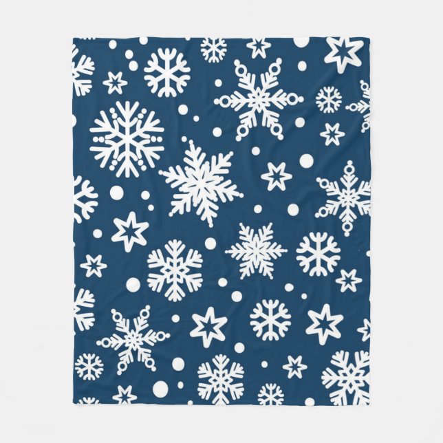 Snowflake pattern	 fleece blanket (Front)