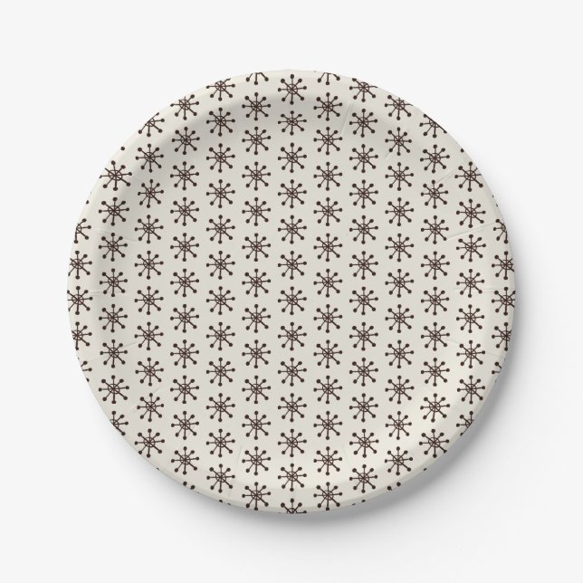 Snowflake Pattern Holiday Essentials Paper Plate (Front)