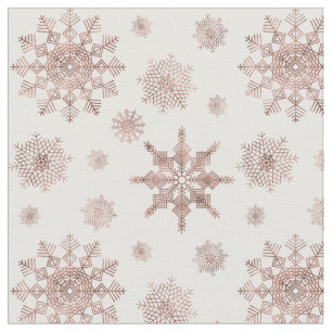 Snowflake Pattern In Faux Rose Gold Looking Colour Fabric