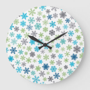 Snowflake pattern large clock