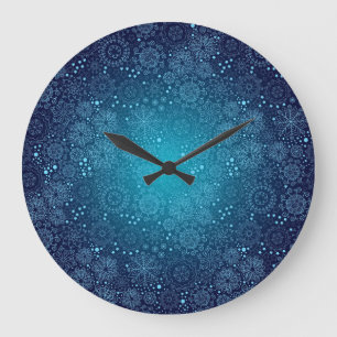 Snowflake pattern large clock