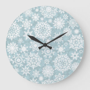 Snowflake pattern large clock