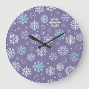 Snowflake pattern large clock
