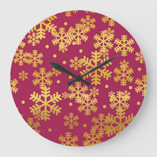 Snowflake pattern large clock