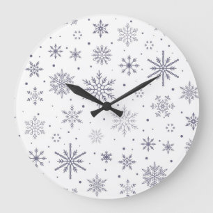 Snowflake pattern large clock