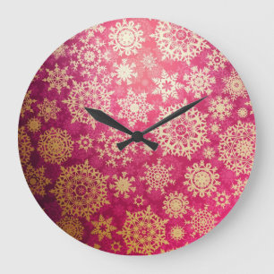 Snowflake pattern large clock