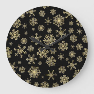 Snowflake pattern large clock