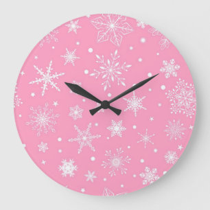Snowflake pattern large clock