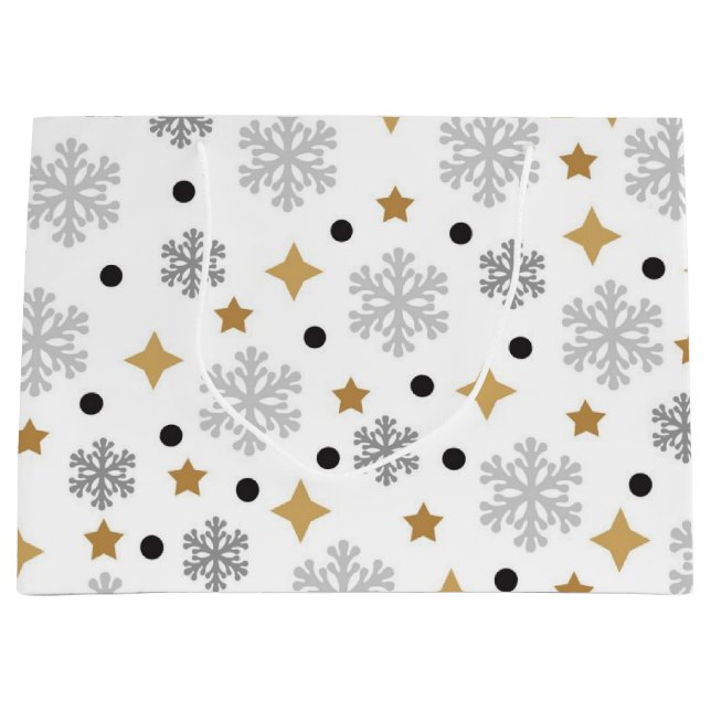 Snowflake pattern	 large gift bag (Front)