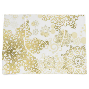 Snowflake pattern large gift bag