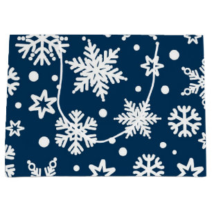 Snowflake pattern large gift bag