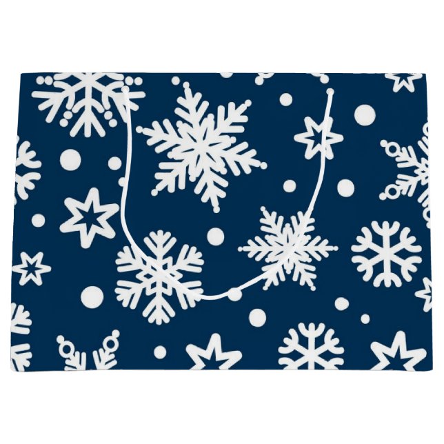 Snowflake pattern	 large gift bag (Front)