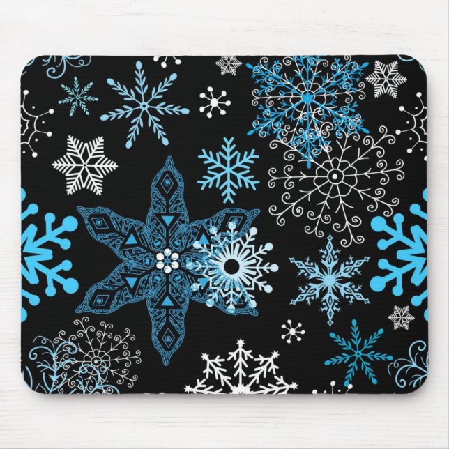 Snowflake pattern mouse pad (Front)