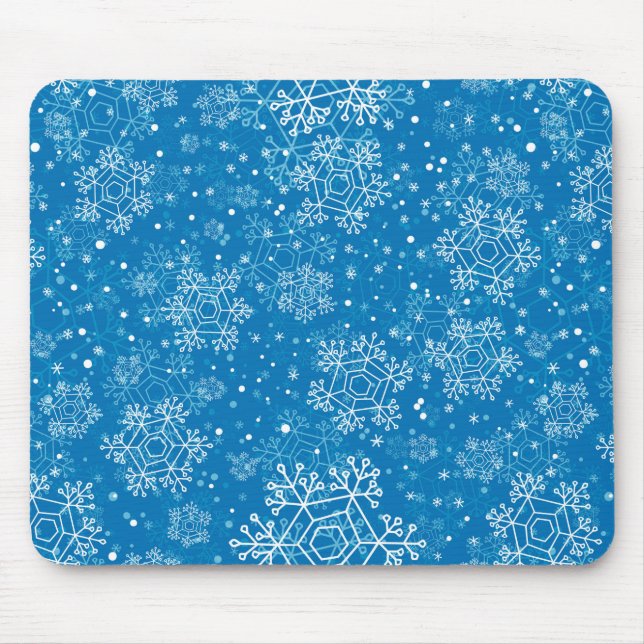 Snowflake pattern mouse pad (Front)