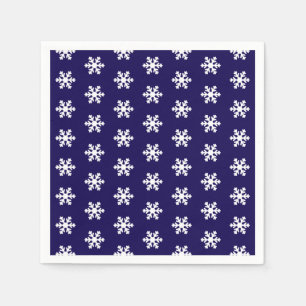 Snowflake Pattern Navy Blue& White Winter Napkin
